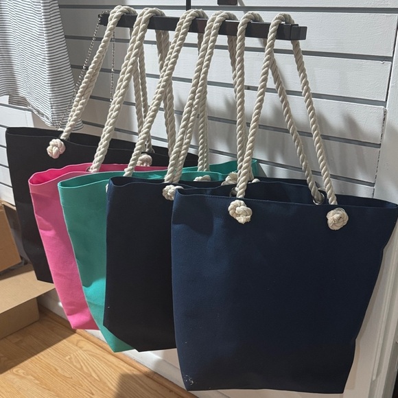Handbags - Stylish Canvas Tote Bag with Rope Handles